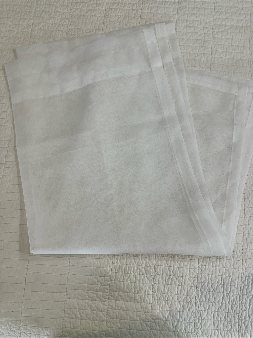 Set of 2 Sheer White Curtain Panel Lightweight Semi-Sheer Window New - Picture 2 of 6